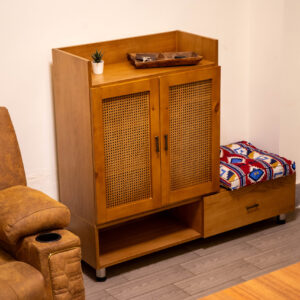 Rattan-Accent Shoe Storage